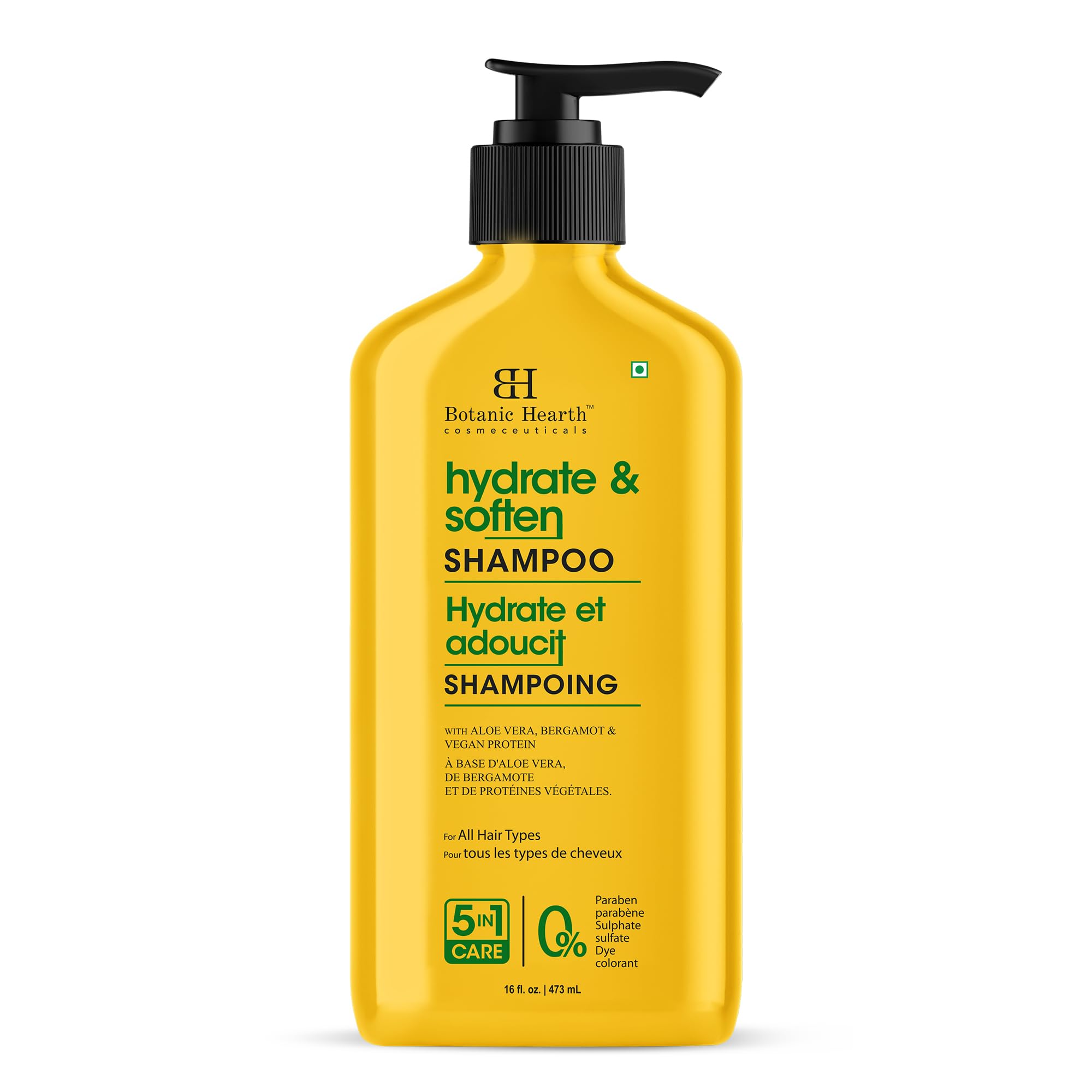 Botanic Hearth Aloe Vera Shampoo Infused With Bergamot & Vegan Protein | Clarifying Shampoo To Hydrate, Soften & Strengthen Hair | Paraben & Sulfate Free | For All Hair Types, 16 Fl Oz