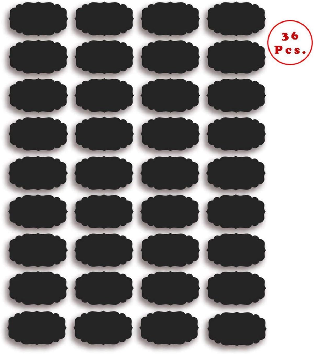 Black 108 Pcs Waterproof Vinyl Self-Adhesive Stickers For Wall For Mason Jars Glass Bottles, Decals Craft, Kitchen Jar Labels Stickers For 7Cm X 4Cm, 5 Cm