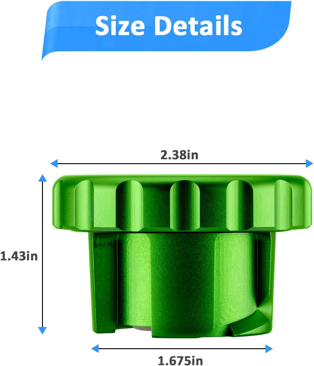 Wsays Green Magnetic Diesel Fuel Cap 6061 Aluminum Compatible with Dodge Ram 1500 2500 3500 2019-2025 Replace Part 82215782