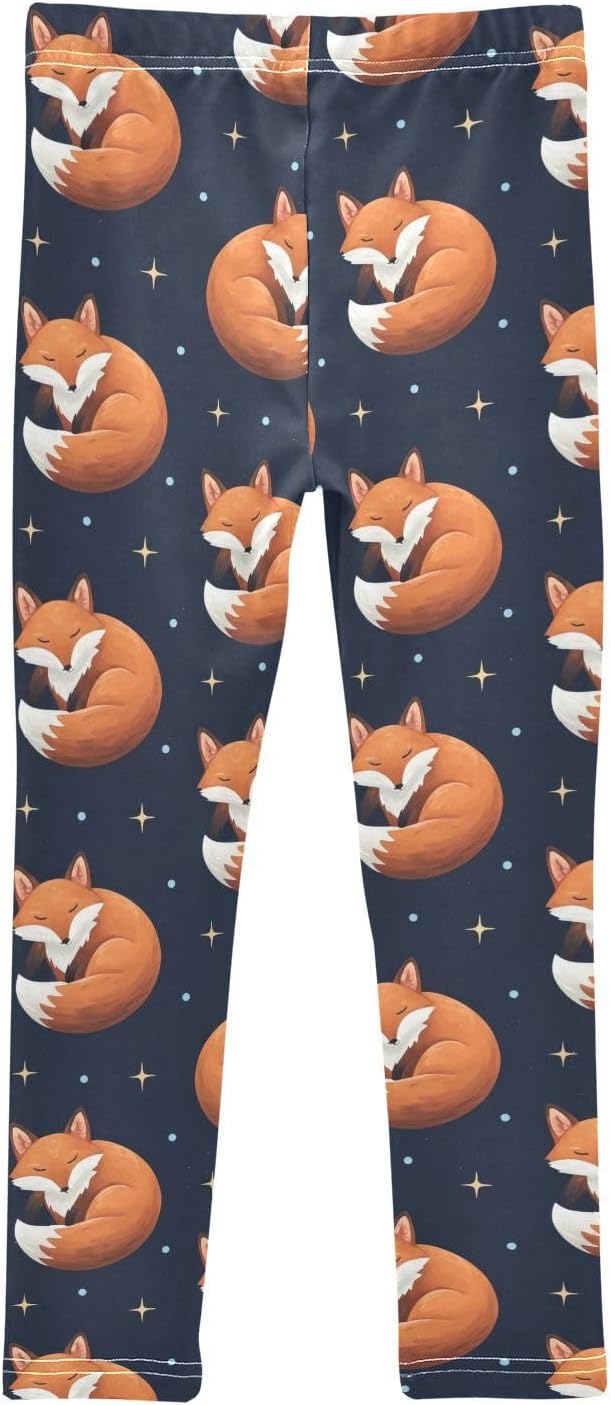 GAIREG Active Leggings for Girls Orange Foxes Navy Blue