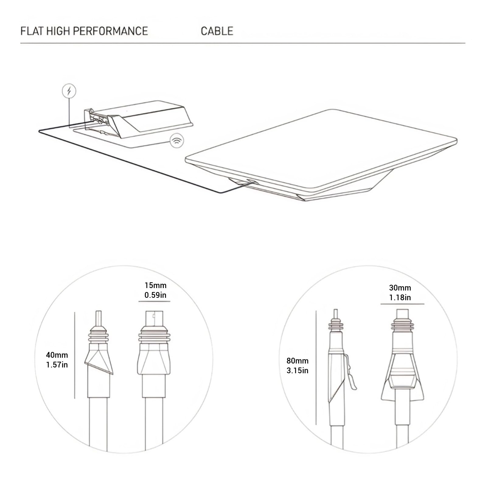 Jeffergarden Kit StarLinkes High Performance Kit IP68 Câble D'épreuve d'eau Connexion Stable Câble de Remplacement de Cuivre en Caoutchouc (8m (26 Pieds))