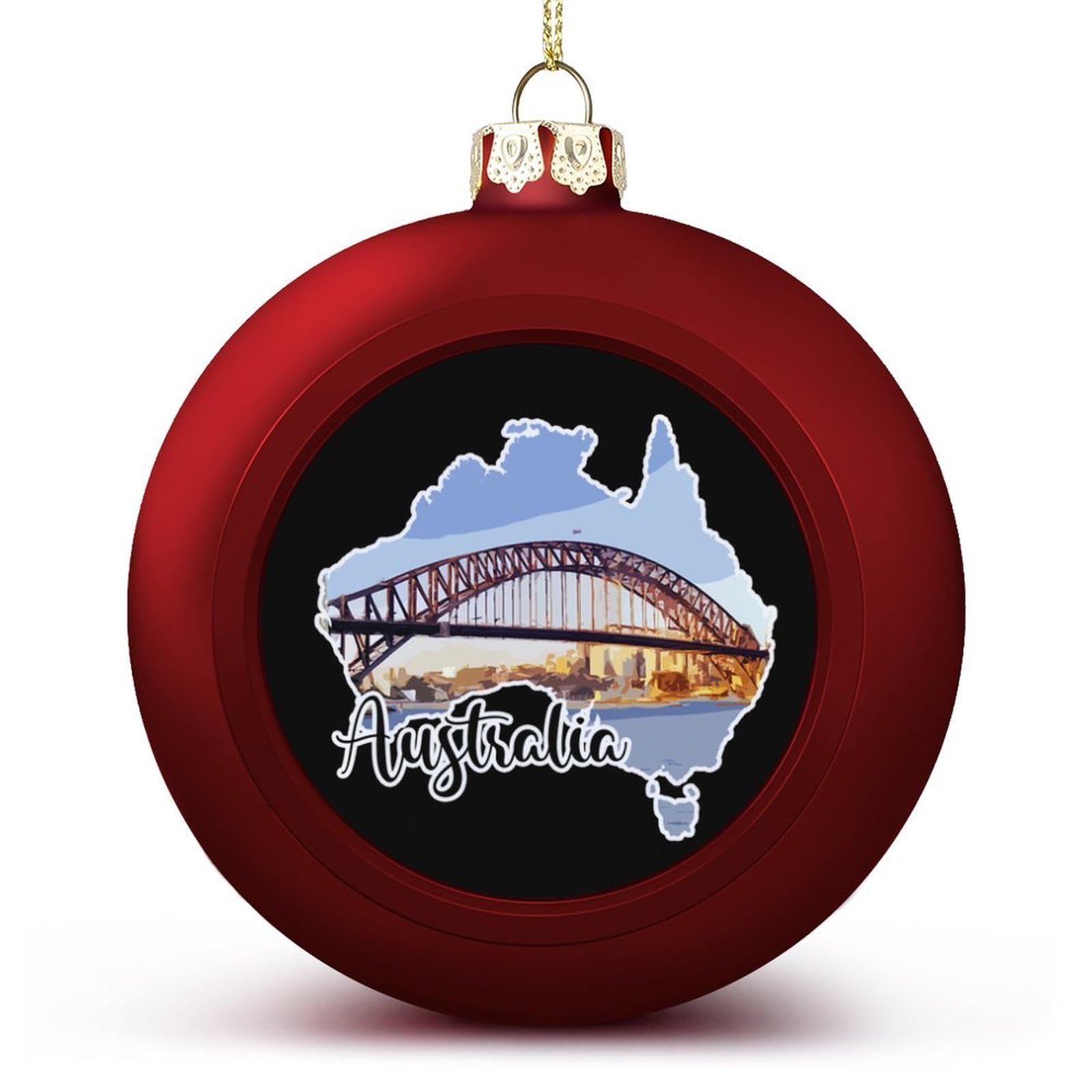 Yelolyio Red Australia Christmas Balls Ornaments Christmas Australia Landmark Scenery Hanging Ball Decorative For Christmas Trees,Holiday Party New Year Gift