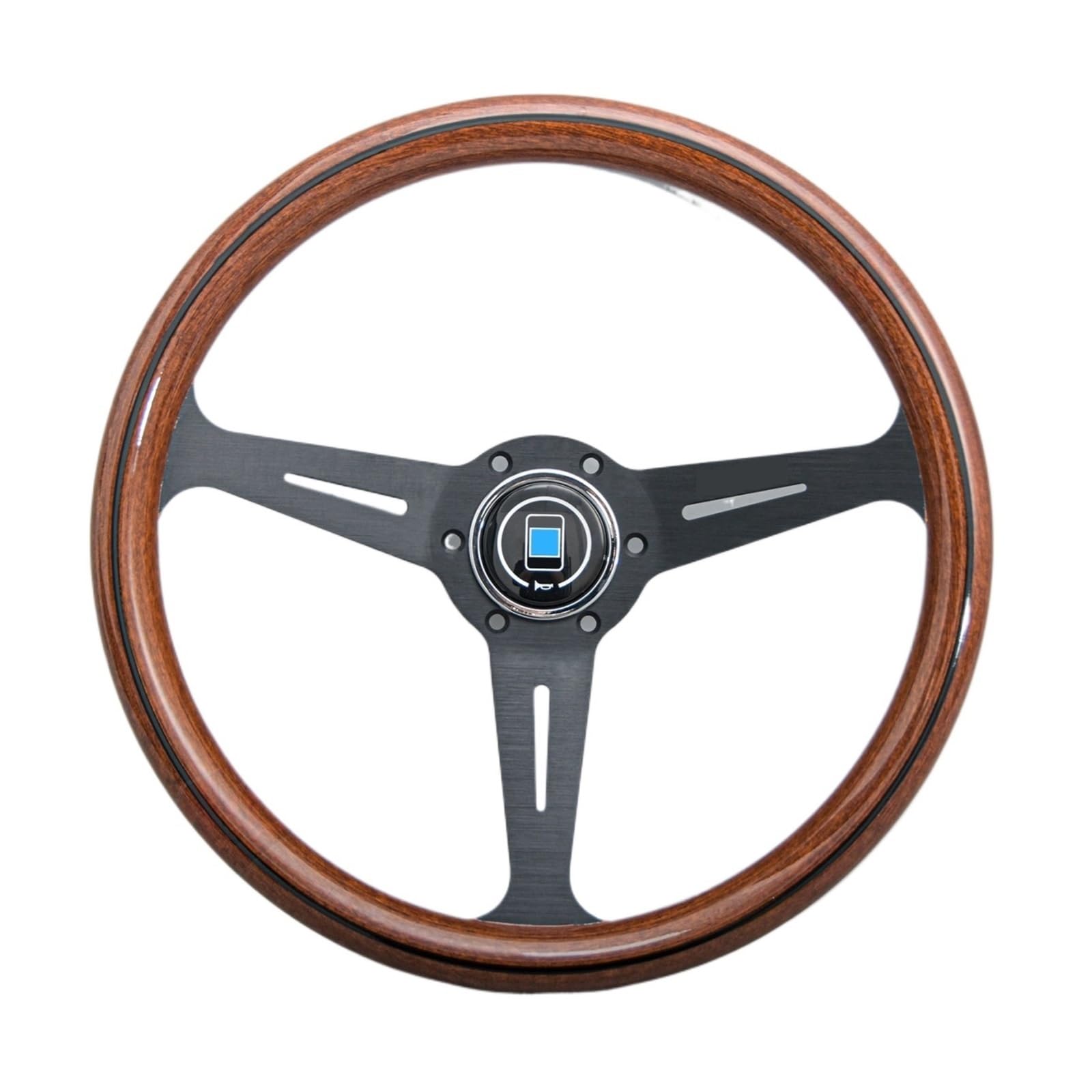 14インチウッド調 ブラックステアリング ウッドステアリング 車ハンドル Amazon | 14インチクラシックウッドステアリングホイールユニバーサル