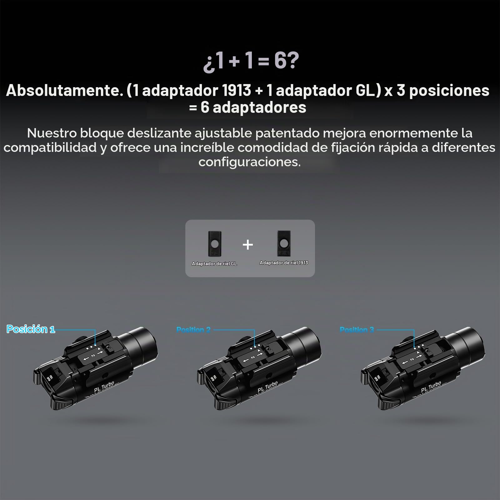 OLIGHT PL Turbo Valkyrie Linterna Táctica LED Potente 800 lúmenes 515 Metros Compatible con Diferentes Rieles para Caza, Búsqueda en Exteriores Utilizada para Actividades Deportivas(Marrón)