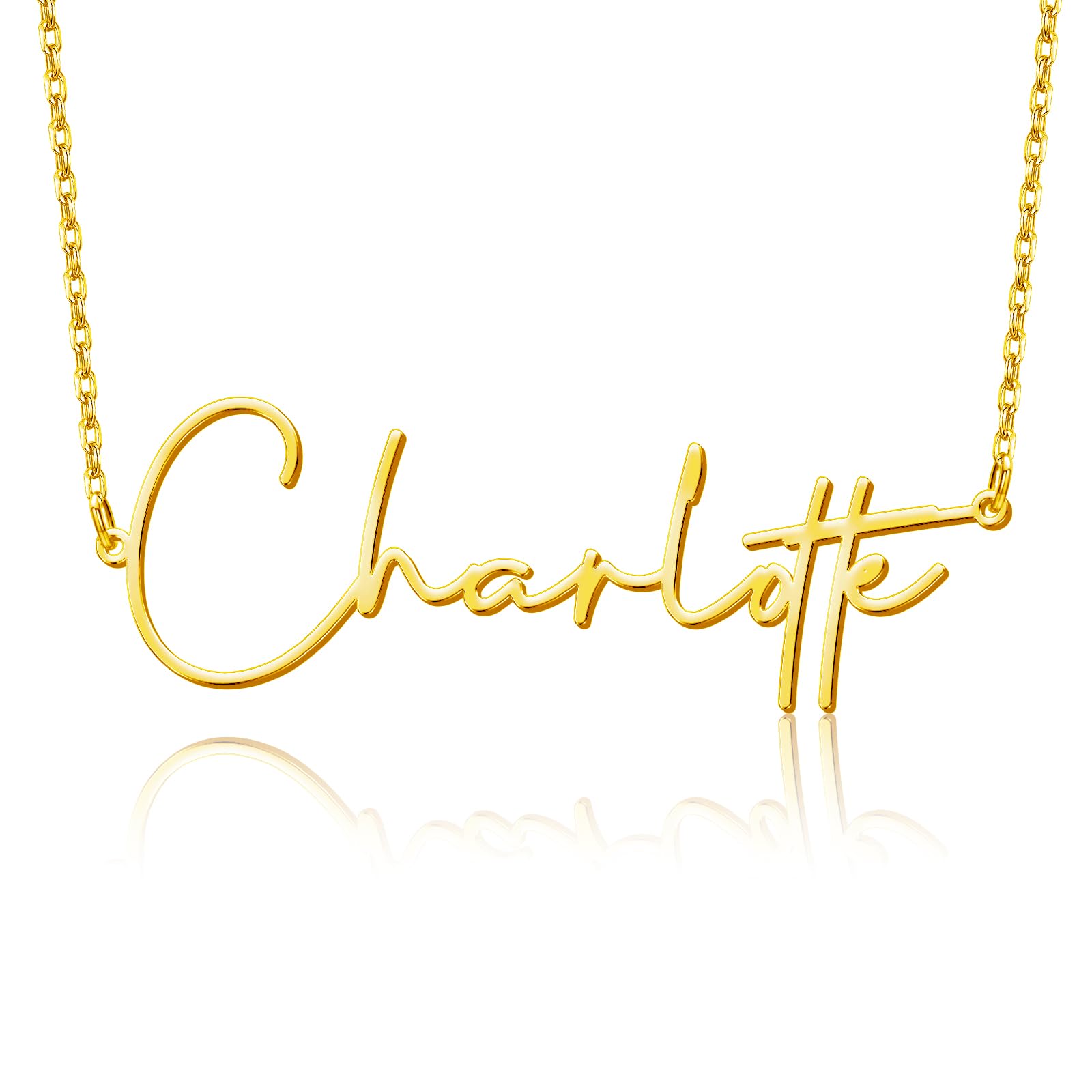 COSPOTCustom Minimalist Name Necklace Personalized Neckalces for Women 18k Gold Plated Birthday Chirstmas Jewelry Gifts for Girls