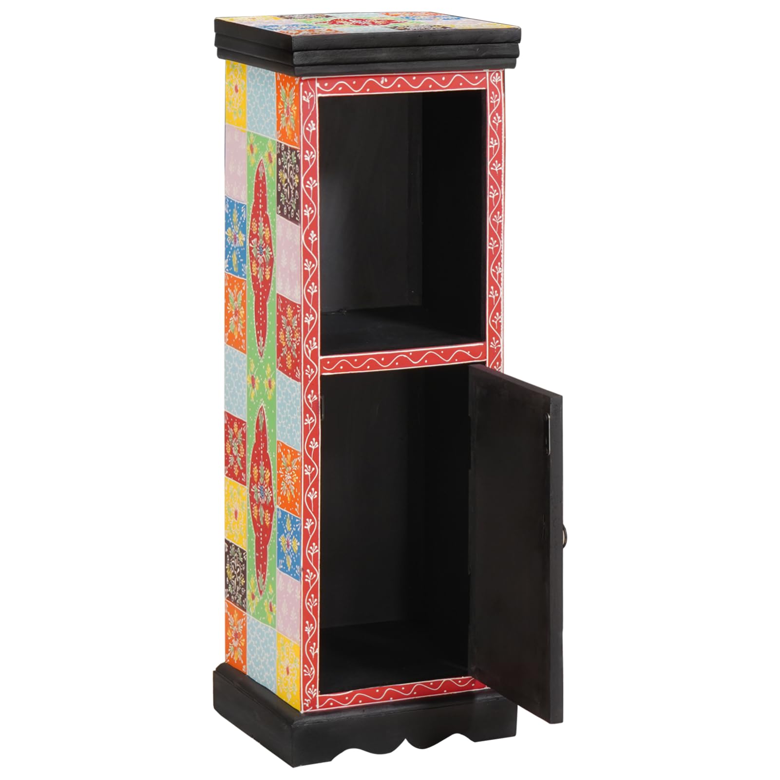 Kommode mit Regal Mehrfarbig 30 x 30 x 90 cm Massivholz Mango Model4017585