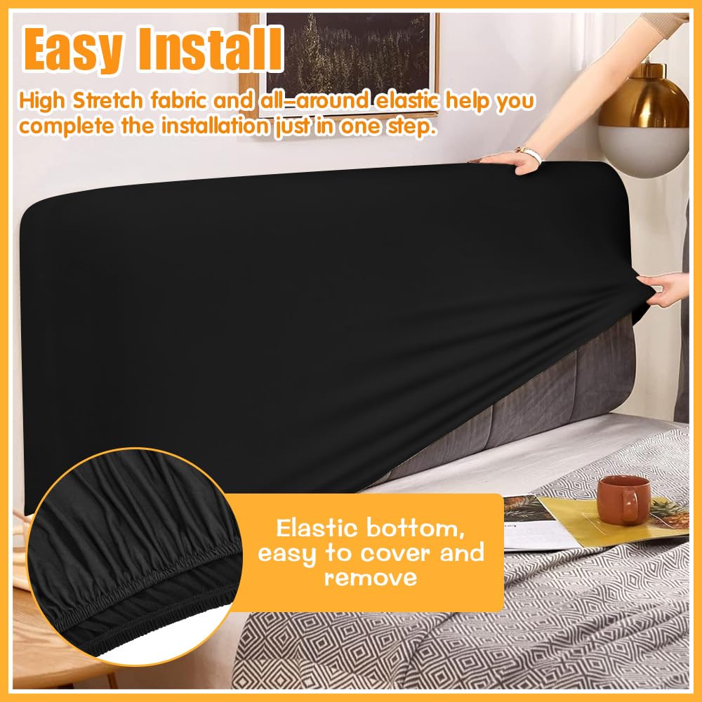 Copritestiera Letto Elastico 180cm - Nero, Lavabile, Per Testiere 170-190cm - Foto 7