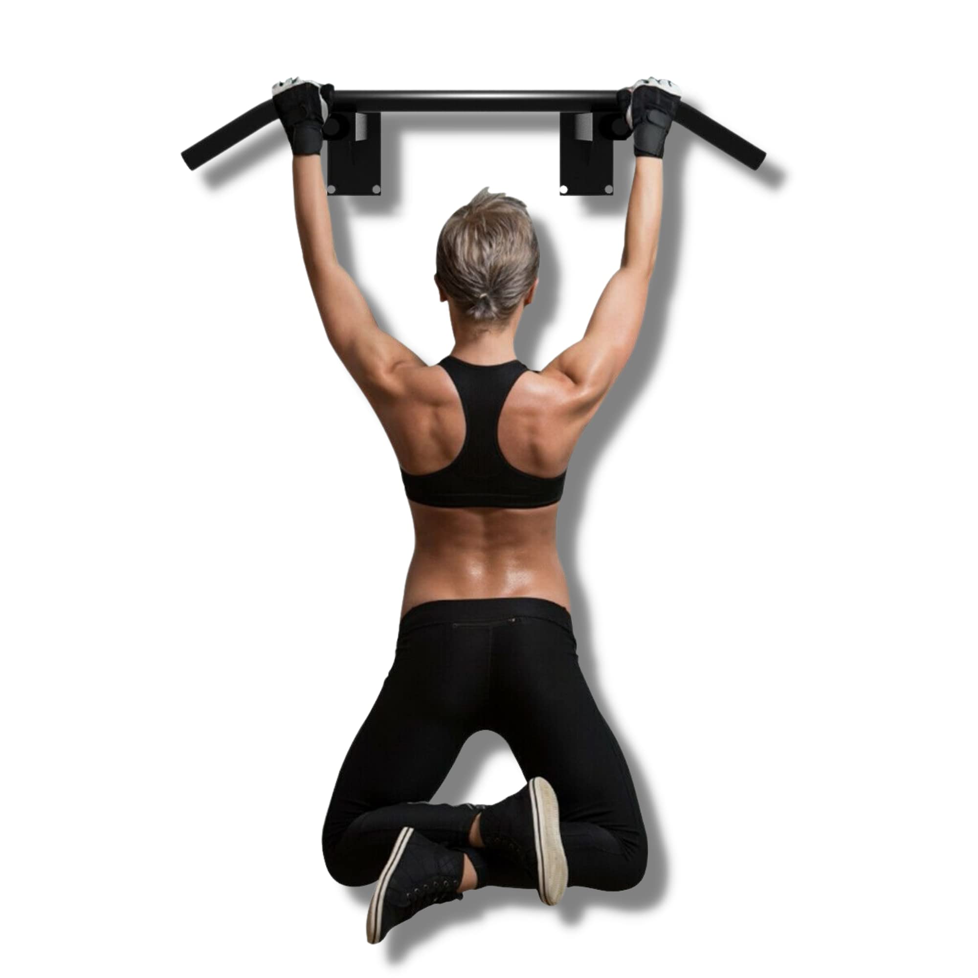 chin-up bar solid wall mount handle for dips station and pull up for increasing height and strength training at home-image-41