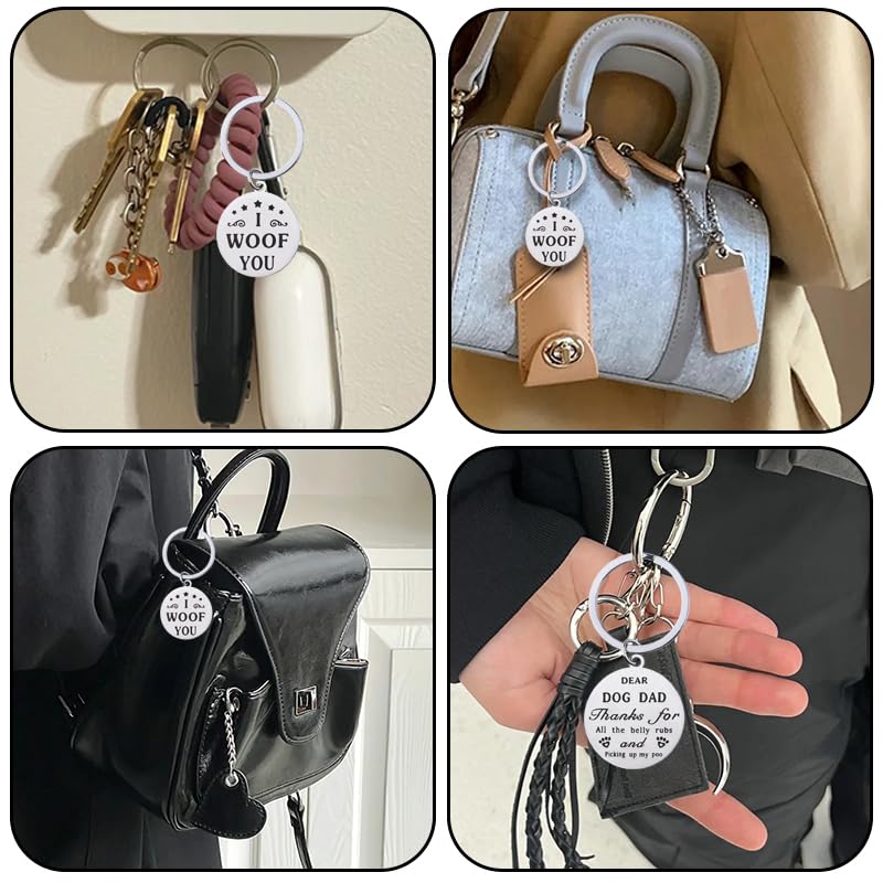 Guqqeuc Hundebesitzer Geschenke für Hund Mama Papa Geburtstag Weihnachten Geschenke für Hundeliebhaber I Woof You Schlüsselanhänger Geschenk für Papa Mama Geschenke vom Hund, Dad, S