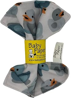 Baby Paper Original Crinkle Teether and Sensory Toy for Babies and Infants | Duckies Print | Non-Toxic, Washable | Great for Baby Showers