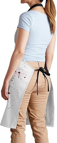 Miniatura 3 de Delantal con babero ajustable con 2 bolsillos para hombres y mujeres, chef, impermeable, decorativo para cocina, barbacoa, parrilla, Negro -