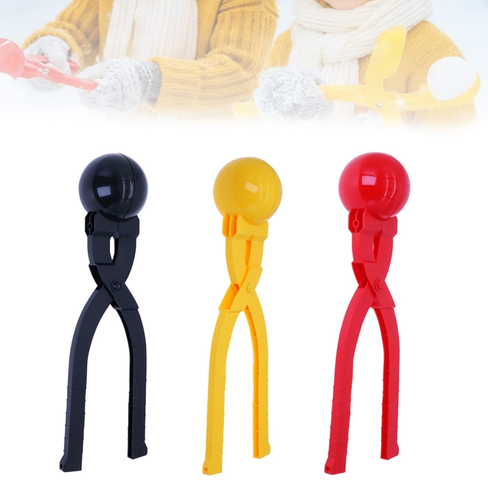 Snowball Maker, 3 Pieces Snow Ball Clips, Snow Ball Maker Mold, Large SnowBalls Makers Tool For Kids, Portable Snowball Scoop, Preventing Frostbite On Hands, for Winter Outdoor Activities
