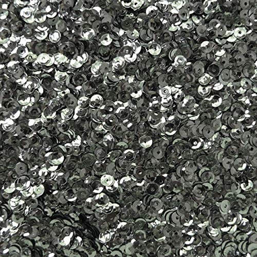 4mm Cup Sequins Hematite Gray Metallic Made in USA Loose for Embroidery, Embellishment, Sewing, Fibe