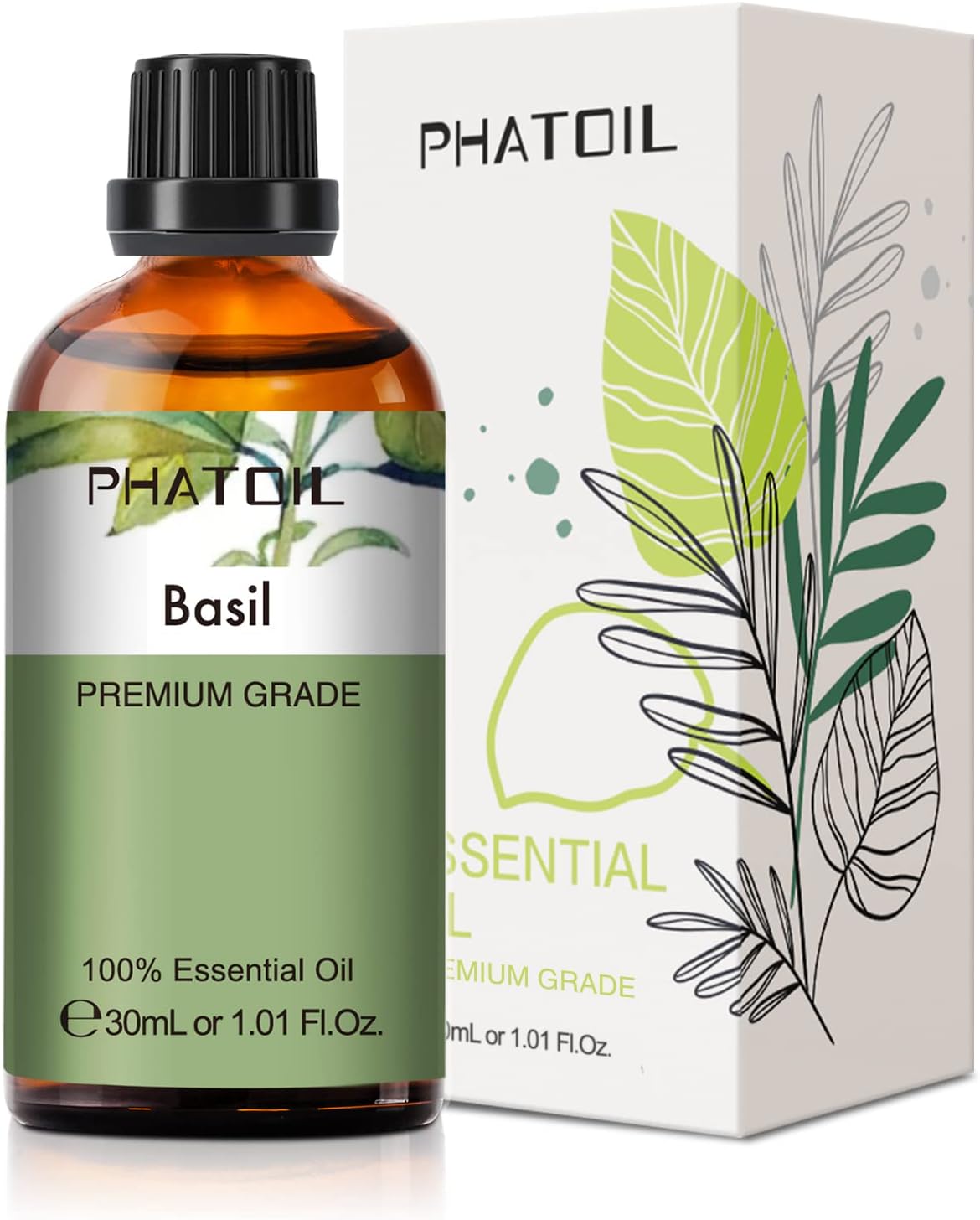 PHATOIL Basil Essential Oil 30ML, Premium Grade, Pure Essential Oils
