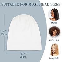 Vista 5 de LULUSILK Gorro de seda de morera para mujeres durmientes, gorro de dormir de seda real para cabello rizado y trenzas, envoltura de seda pura