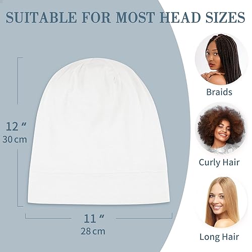 Miniatura 5 de LULUSILK Gorro de seda de morera para mujeres durmientes, gorro de dormir de seda real para cabello rizado y trenzas, envoltura de seda pura con