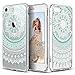 ESR iPhone 7 Case, iPhone 7 Retro Totem Series Clear with Datura Floral Pattern Designer Case,Hybrid Protective Case with Soft TPU Bumper and Hard Back Cover for Apple iPhone 7 4.7", Mint Mandala