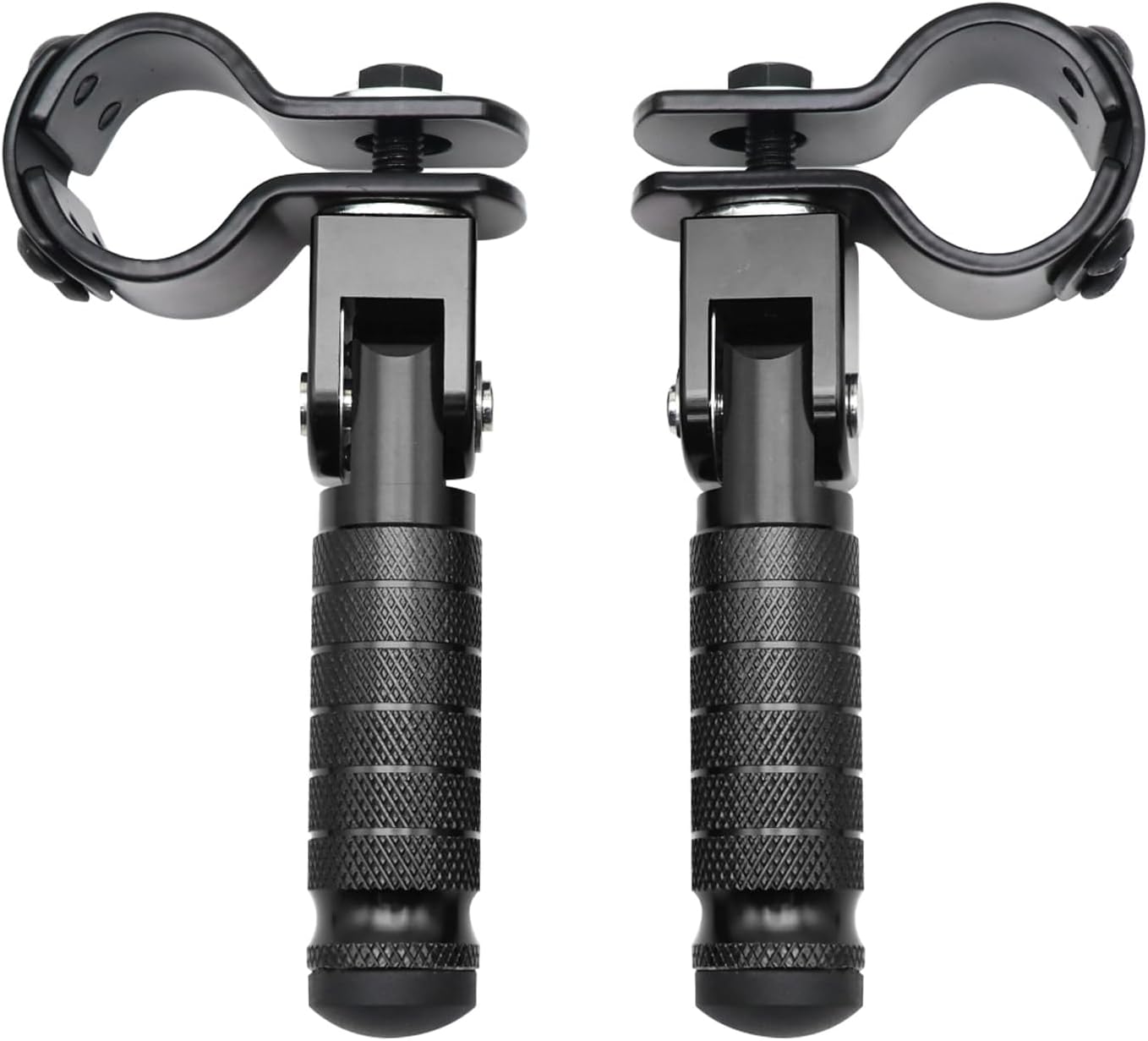 M8 Motorcycle Foot Rests Motorbike Foldable Foot Pegs Front Footpeg Rear Footpeg Electric Car Anti-Skid Rearsets Folded Footrest Bicycle 90 Degree Fixed Folding Passenger Pedal Supports(Black)