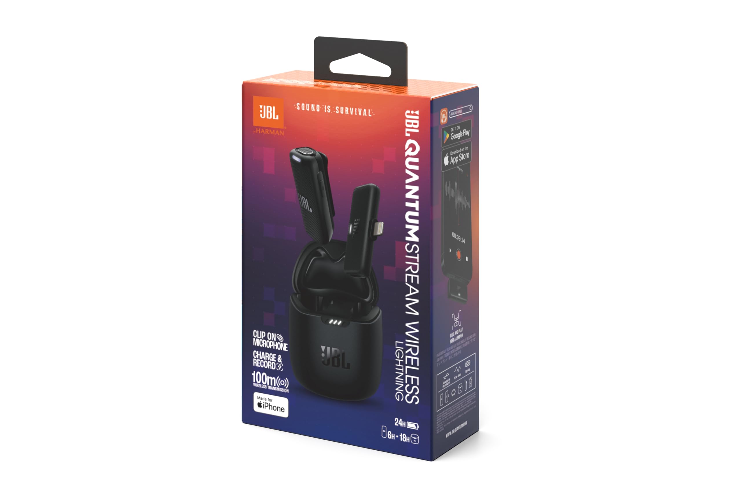 JBL Quantum Stream Wireless, Microfono per Streaming, Nero | Condensatore Indossabile per Registrazione, con Pattern Polare Omnidirezionale, USB-C Compatibile con Dispositivi Apple