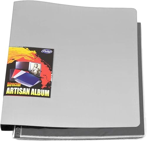 Florence - Carpeta multianillos plateada de 5 x 7 pulgadas con 10 protectores de hojas sin ácido