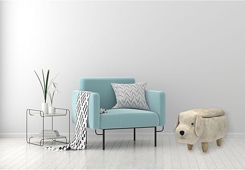 Miniatura 4 de CRITTER SITTERS Otomana de almacenamiento con forma de animal de cerdo gris claro de 15 pulgadas de altura del asiento, muebles para guardería,