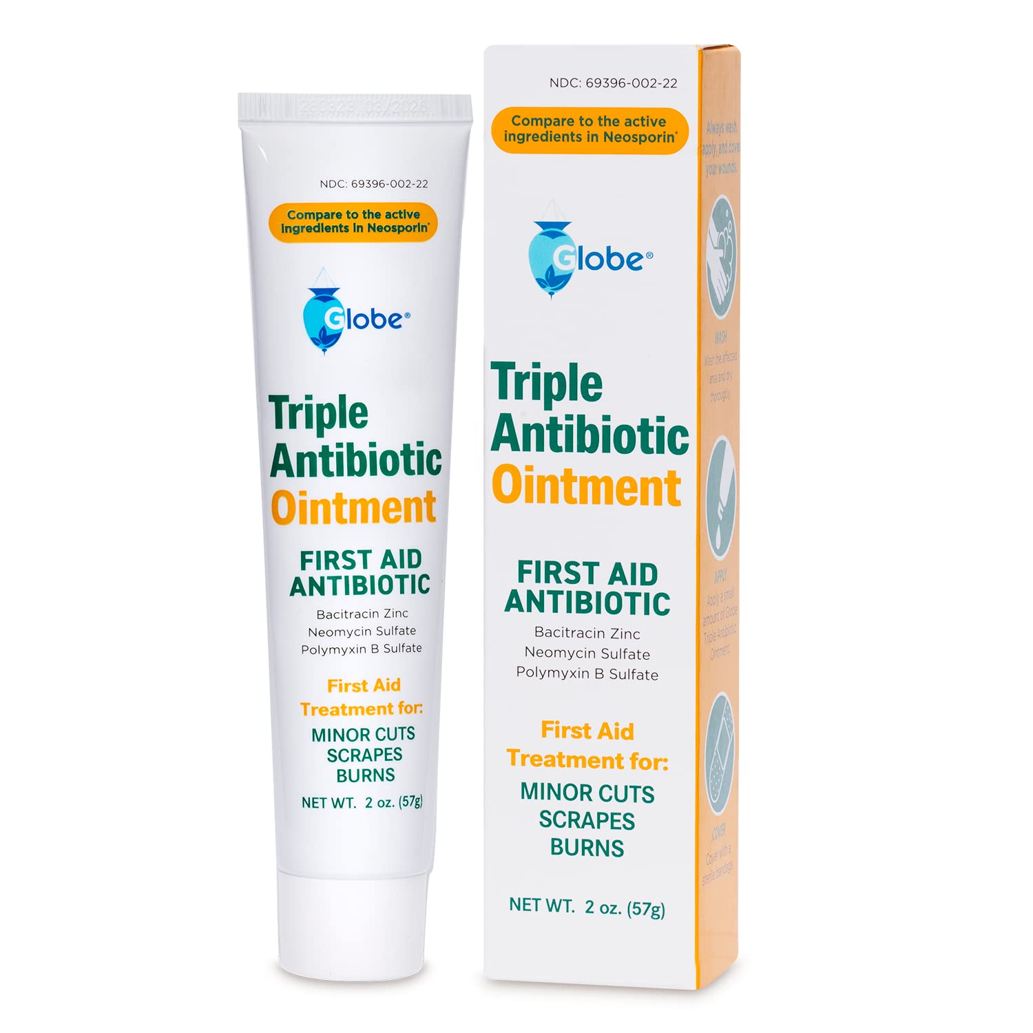 (2 oz Triple Antibiotic First Aid Antibiotic Ointment, 24-Hour Infection Protection, Wound Care Treatment for Minor Scrapes, Burns and Cuts (2 oz Tube)