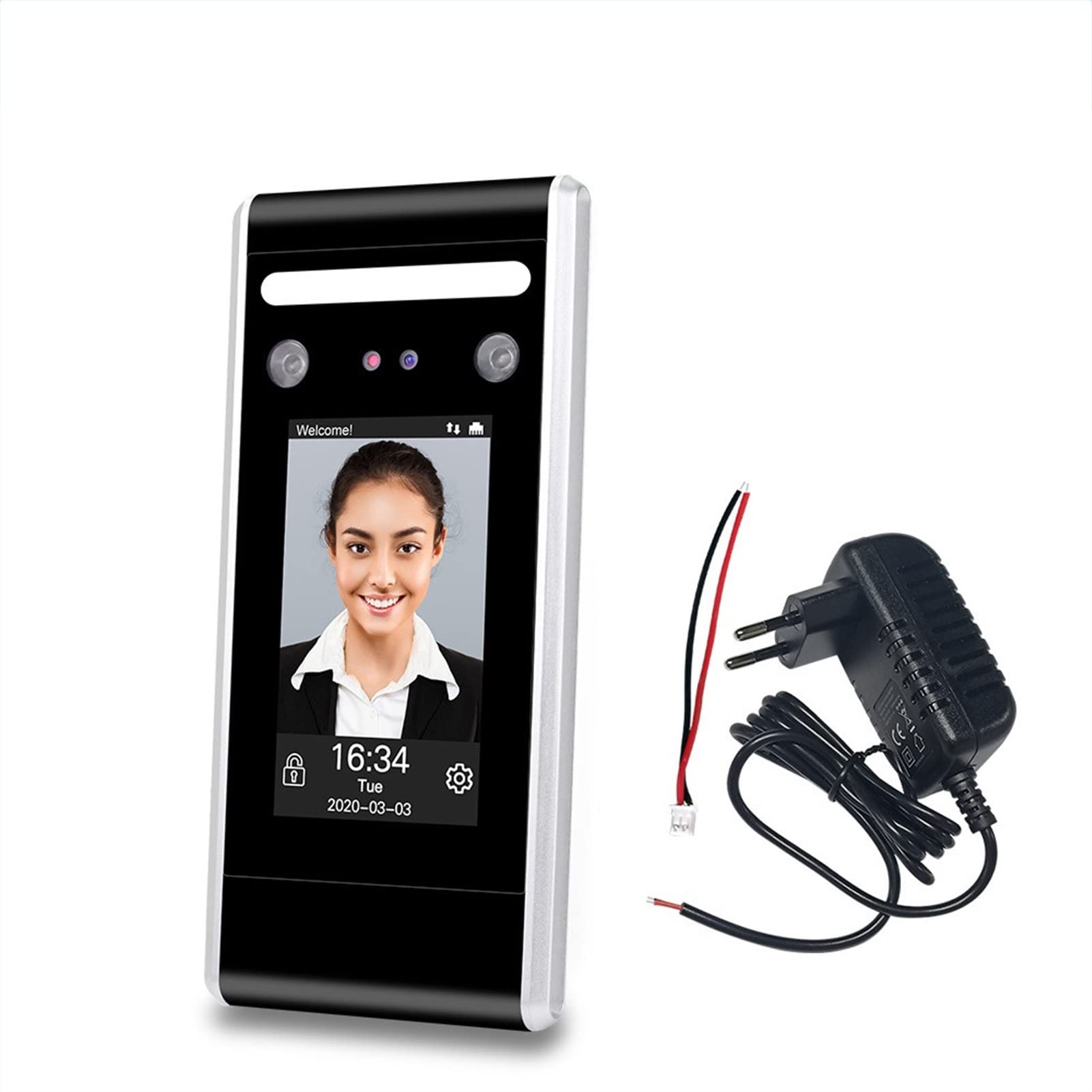 Mthckxjbsuz Dt60-Wifi Clocking In Machine, Wifi Dynamic Facial Access Control Time Attendance Machine Biometric Ir Face Recognition 125Khz/13.56Mhz Rfid Keypad Tcp/Ip/Usb(Dt60-Wifi)