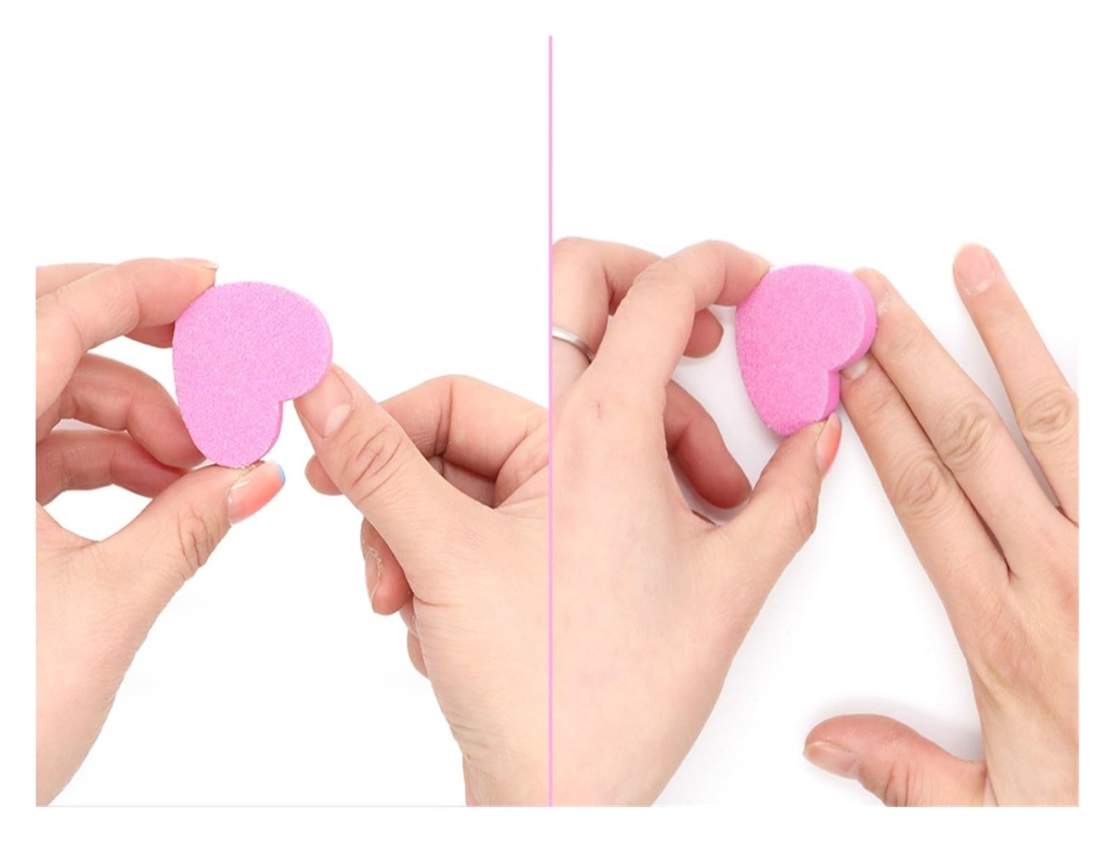 500 Stück herzförmige doppelseitige Nagelfeile, Schwamm, Nagelpufferblock, waschbare Nagelpflege for Formen, Glätten des Fingernagels(500pcs Black)