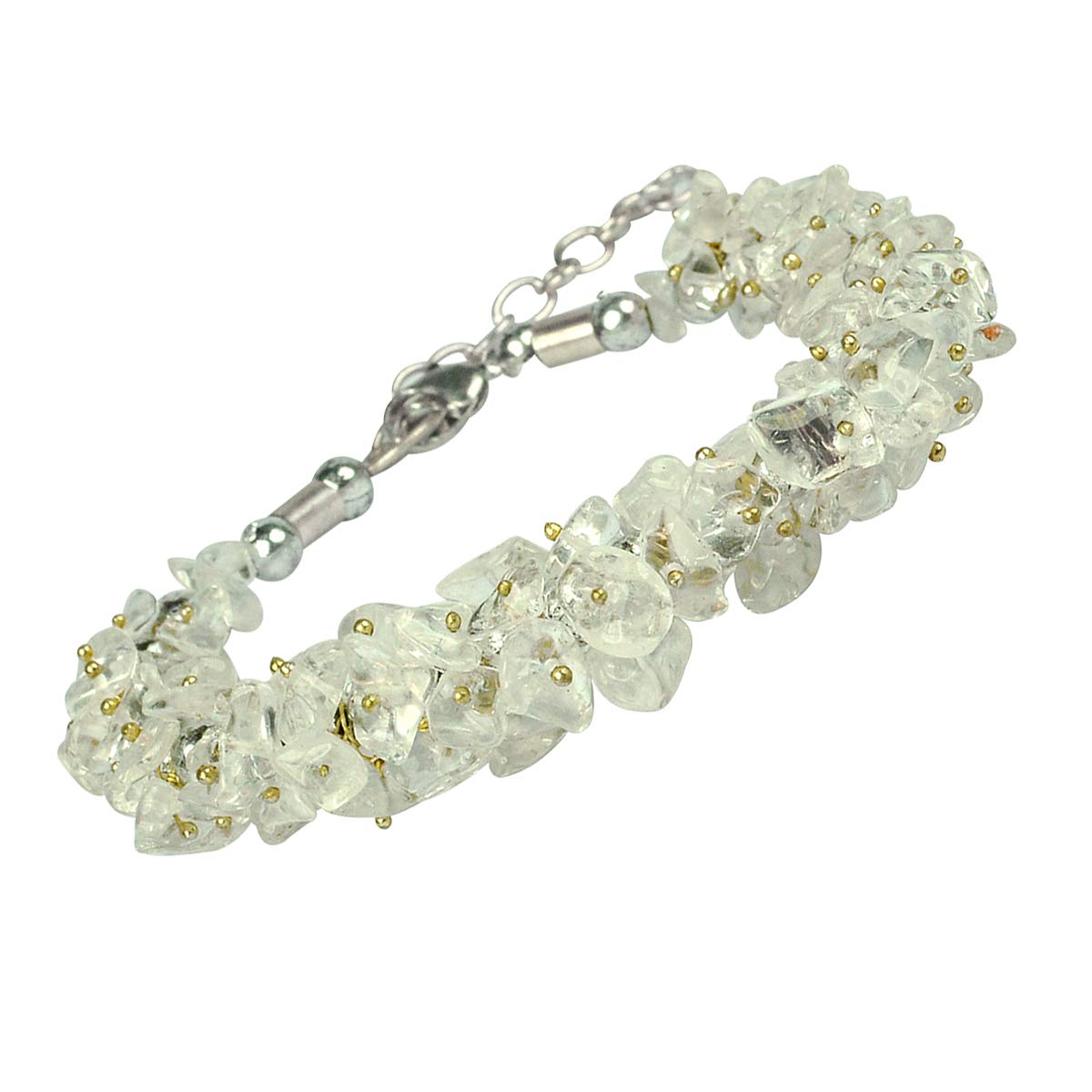 Reiki Crystal Products Natural Clear Quartz Sphatik Bracelet Crystal Stone Chip Bracelet for Reiki Healing and Crystal Healing Stone for Unisex (Color : Clear) (B01AI00TWK) Amazon Price History, Amazon Price Tracker