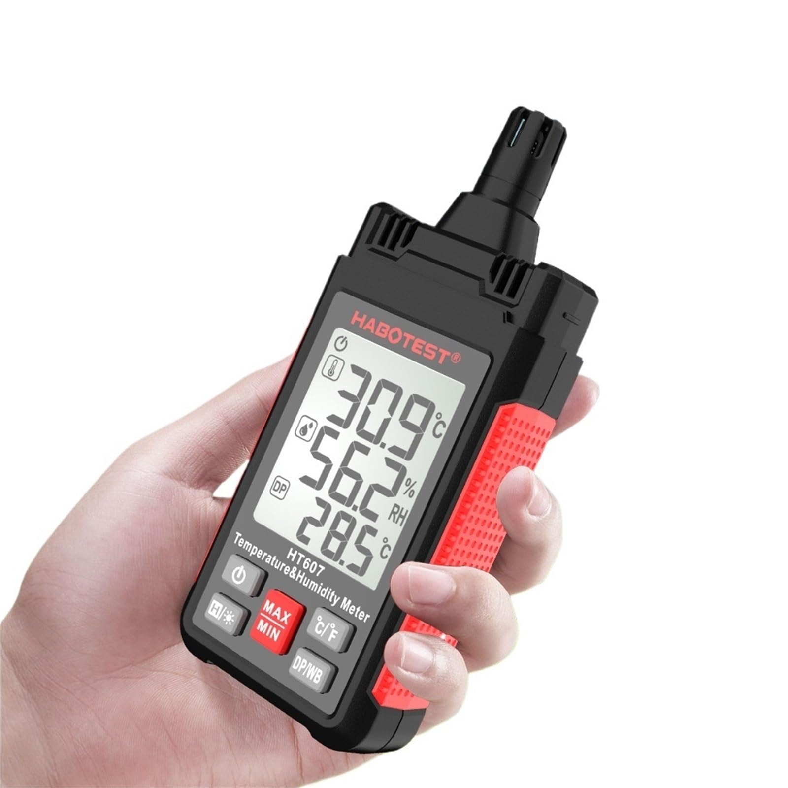 Misuratore digitale di umidità della temperatura HT607 Igrometro digitale ad alta precisione con sensore igrometro del punto di rugiada ambientale