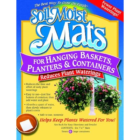 Soil Moist Mats For Hanging Baskets Planters and Containers 6pc Pack Cover