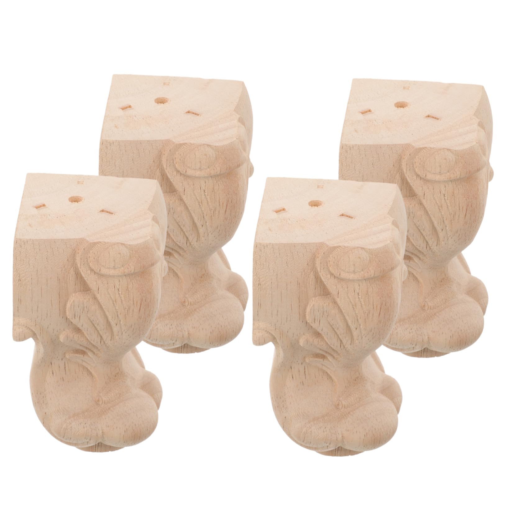 4 pieds meuble bois massif courts pour table basse fauteuil canapé de remplacement rustique