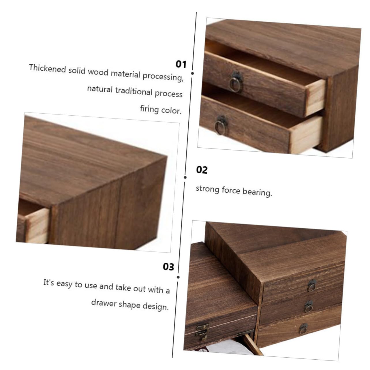 Mikikit Scatola Tè in Vintage Due Strati Cassettiera Resistente all e Usura Contenitore per Tisane e Tè con Protezione da Luce e Polvere Design Retro in