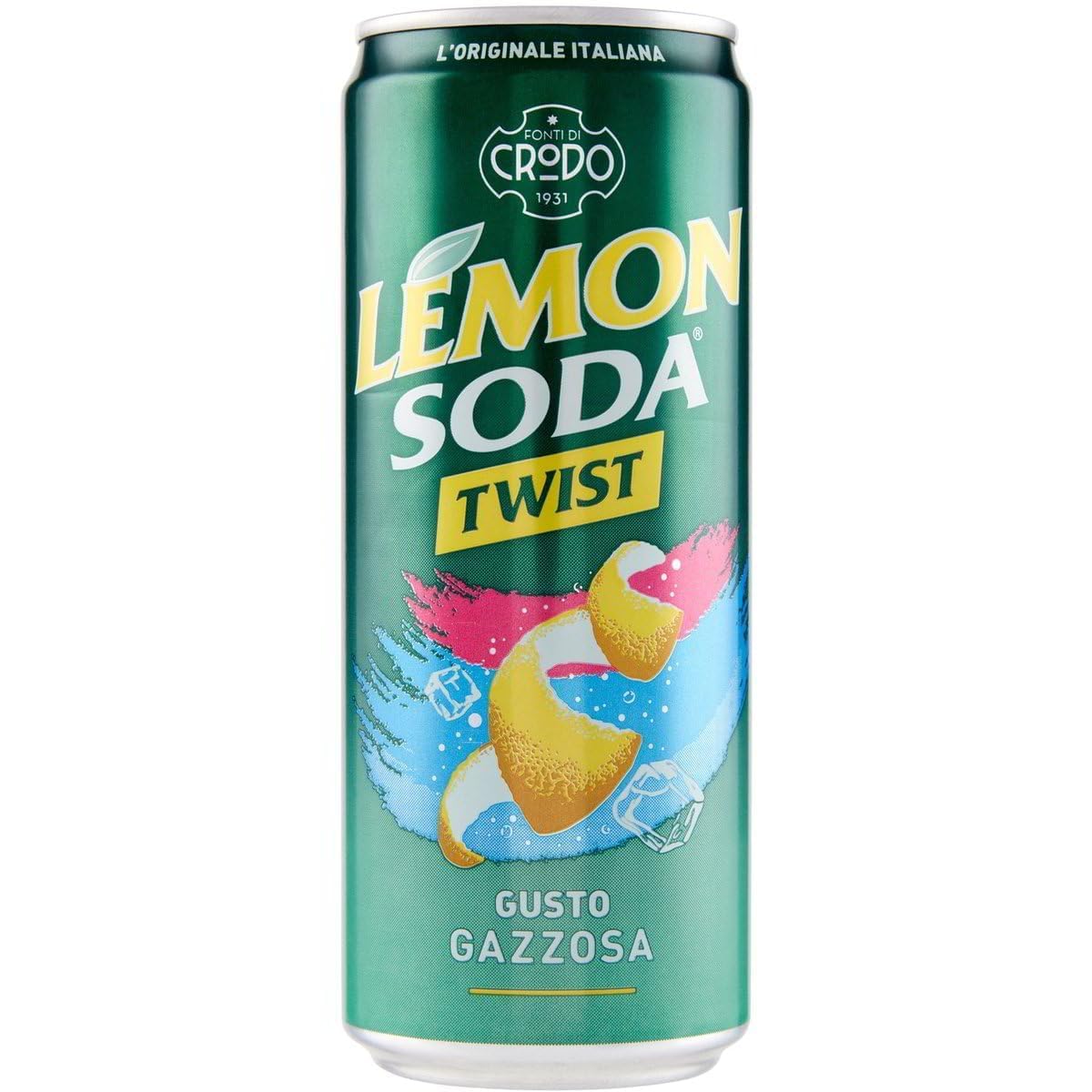 Italian Gourmet Lemonsoda Twist limonata 72 x 33cl Zitronen | Senza alcol, agrumi del Sud Italia; erfrischend spritzig für Aperitif und, Gesamtnettogewicht 23,76 L + Kostenlos Polpa 400g