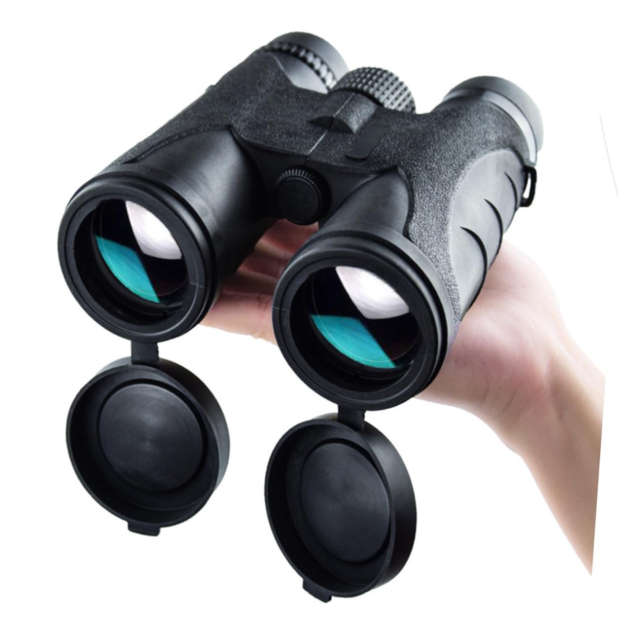 Binocolo 10x42 Compatto e Lenti Fmc per Visione Notturna e Misurazione Distanze, Design in Gomma e Plastica Metallo per Tiro Sportivo e Golf