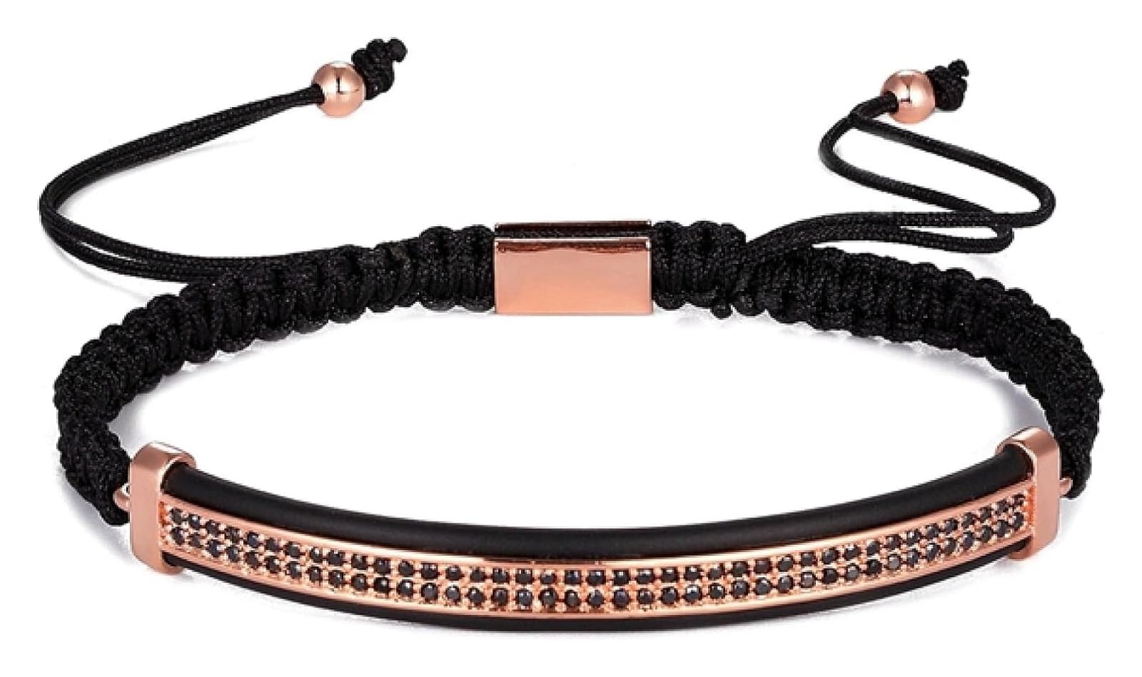 JCAKES Bracciali con perline Bracciali Gioielli Ragazze Intreccio Braccialetto di perline fatto a mano Zirconia Pavimentato Bend Bar Charm Corda Gioielli Regalo for uomo Donna Delicato