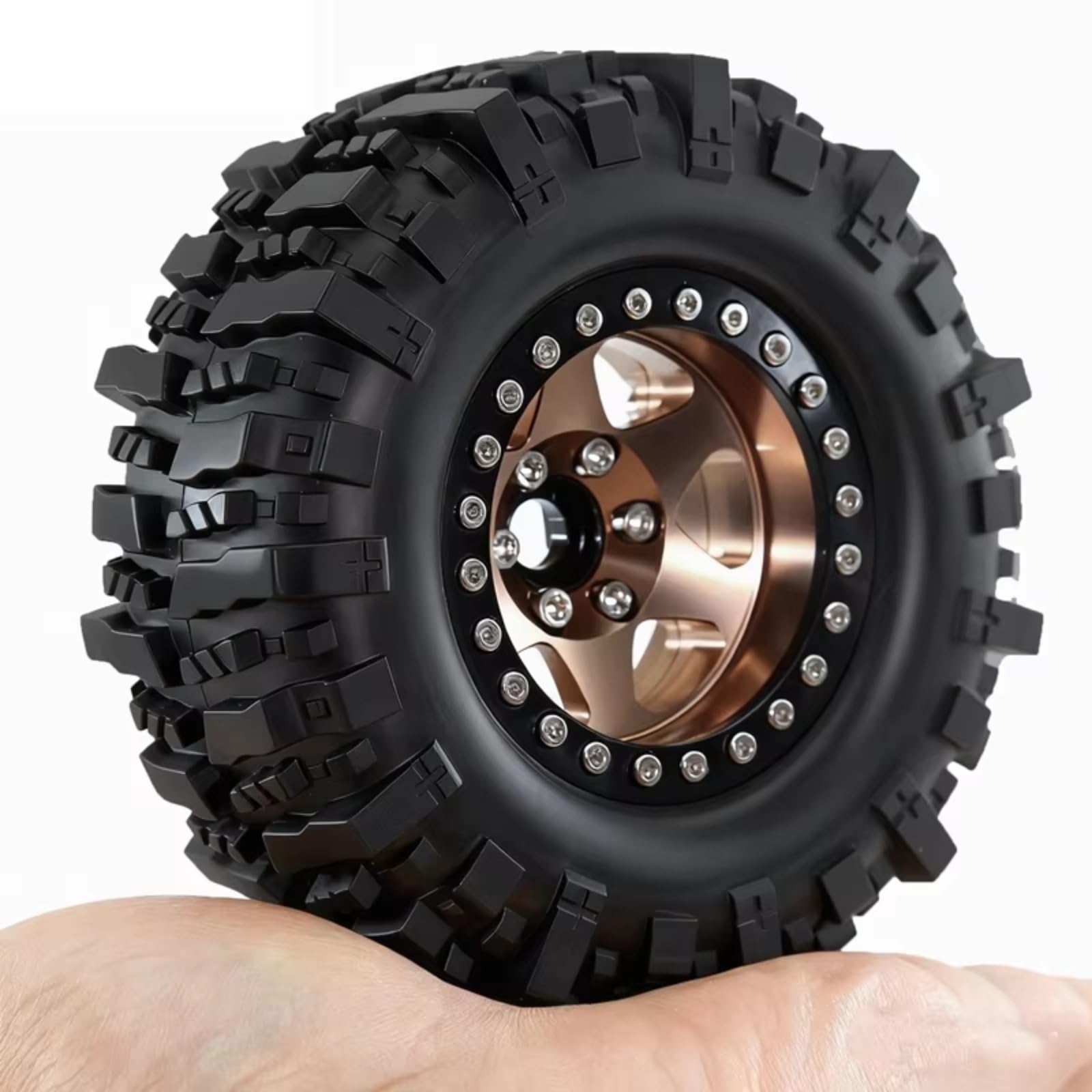 Compatibile Con Traxxas Per TRX4 D90 Per Axial Per SCX10 II III 1/10 RC Ricambi Auto Accessori 95mm 1.9 "Beadlock Wheel Rim E Set Di Pneumatici RC Ruote Gomma