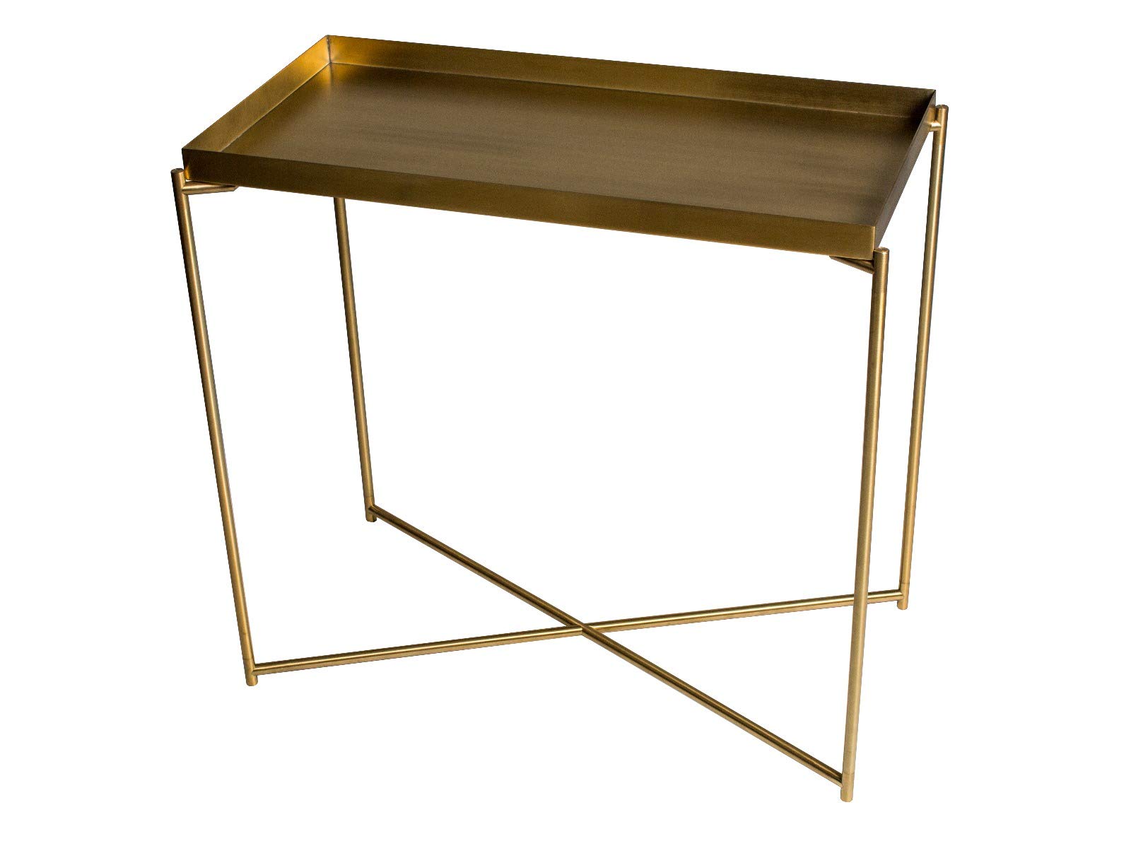 GillmoreSPACE Small Tray Top Console Table - Brass Tray & Brass Frame