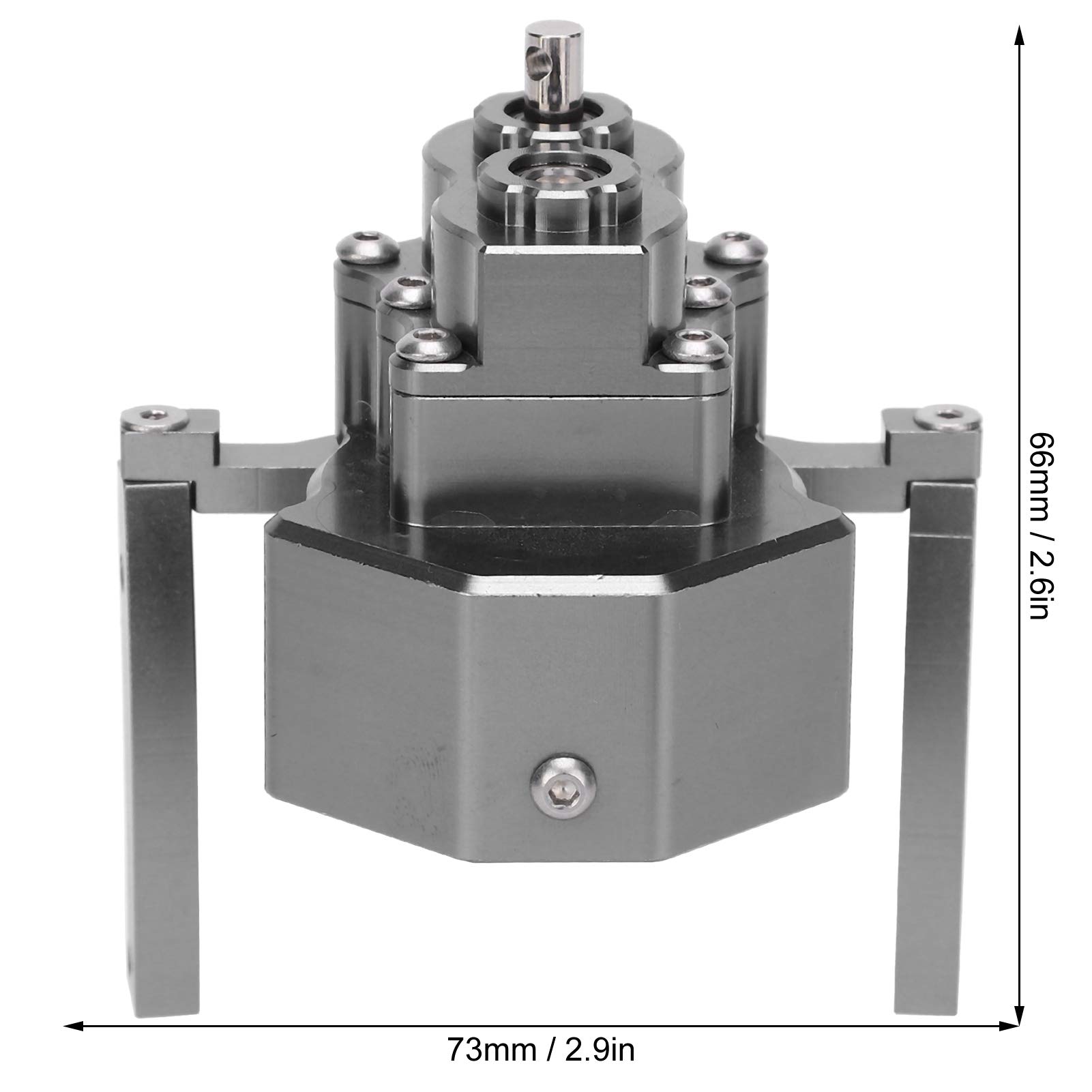 1/10 Escala RC Crawler Car Caja de engranajes delantera Caja de transferencia de metal Conjunto de transmisión Accesorio de actualización para marco de chasis con distancia entre (De couleur)