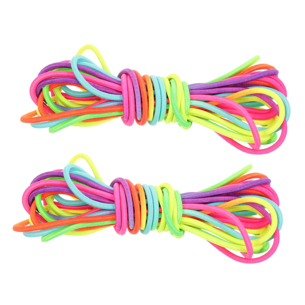2 Piezas Bandas Elásticas de Salto para Cuerda Saltarina Colorida y Resistente Juguetes Deportivos Portátiles para Ejercicio Infantil y Actividades al Aire