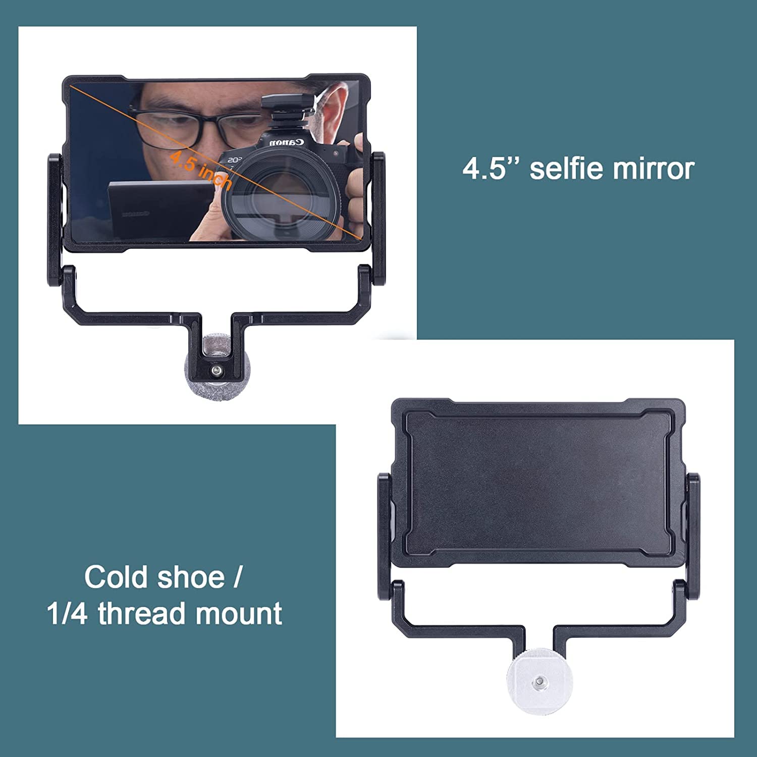 NICEYRIG Specchio pieghevole per smartphone, per vlogging, live streaming, selfie, compatibile con la maggior parte dei telefoni iOS e Android da 4,7-6,7 pollici, versione Plus