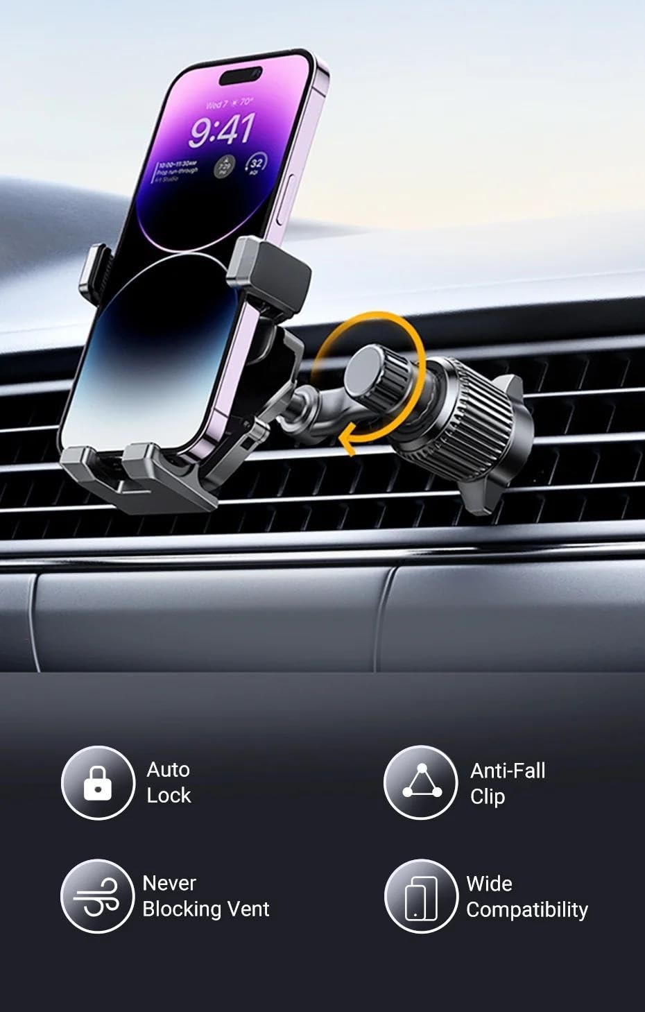 Porta Cellulare Auto Supporto per telefono da auto con rotazione a 360° per bocchette dell'aria per Xi&aom&i
