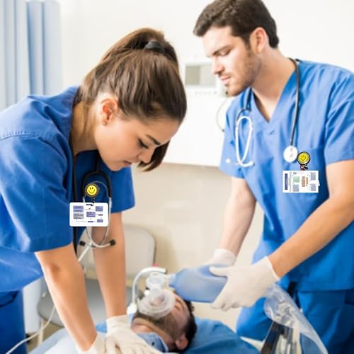 Miniatura 10 de EKG Tarjeta de referencia de insignia de enfermería  Estudiante de enfermería, ritmo de enfermera de telemetría, valor de laboratorio, goteo