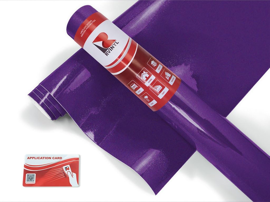 ORACAL 970RA Series Dual Cast Wrap Film in Gloss Metallic Violet 406-1ft x 5ft - Thick Car Vinyl Roll with Air Release Adhesives for Vehicles