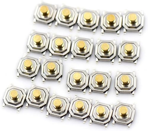 Miniatura 2 de 20pcs 4x4x3mm Patch 4 Pins Copper Head Micro Touch Switch Waterproof Mini Black Tactile Touch Tact Push Button Switch Microswitches