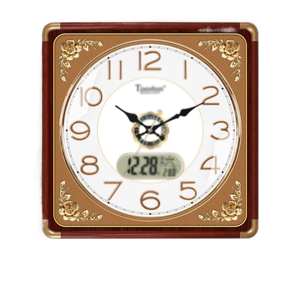 SLEEVE Decorative Clock Wall Clock Simple Living Room Silent Wall Clock Digital Quartz Clock Wall Clock(A)