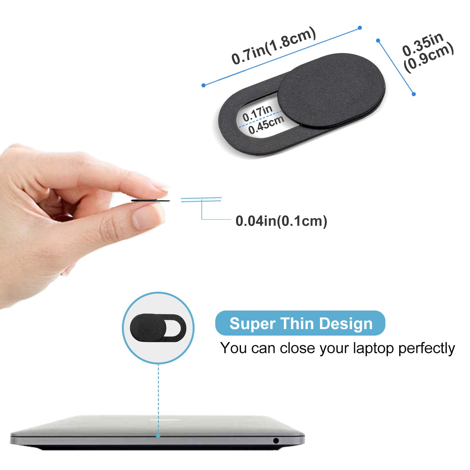 Funda para cámara web  para teléfono portátil, ultrafina y flexible, bloqueador de cámara, cubierta de seguridad de privacidad para MacBook Air Pro iMac, iPad, iPhone, Echo PS4, 6