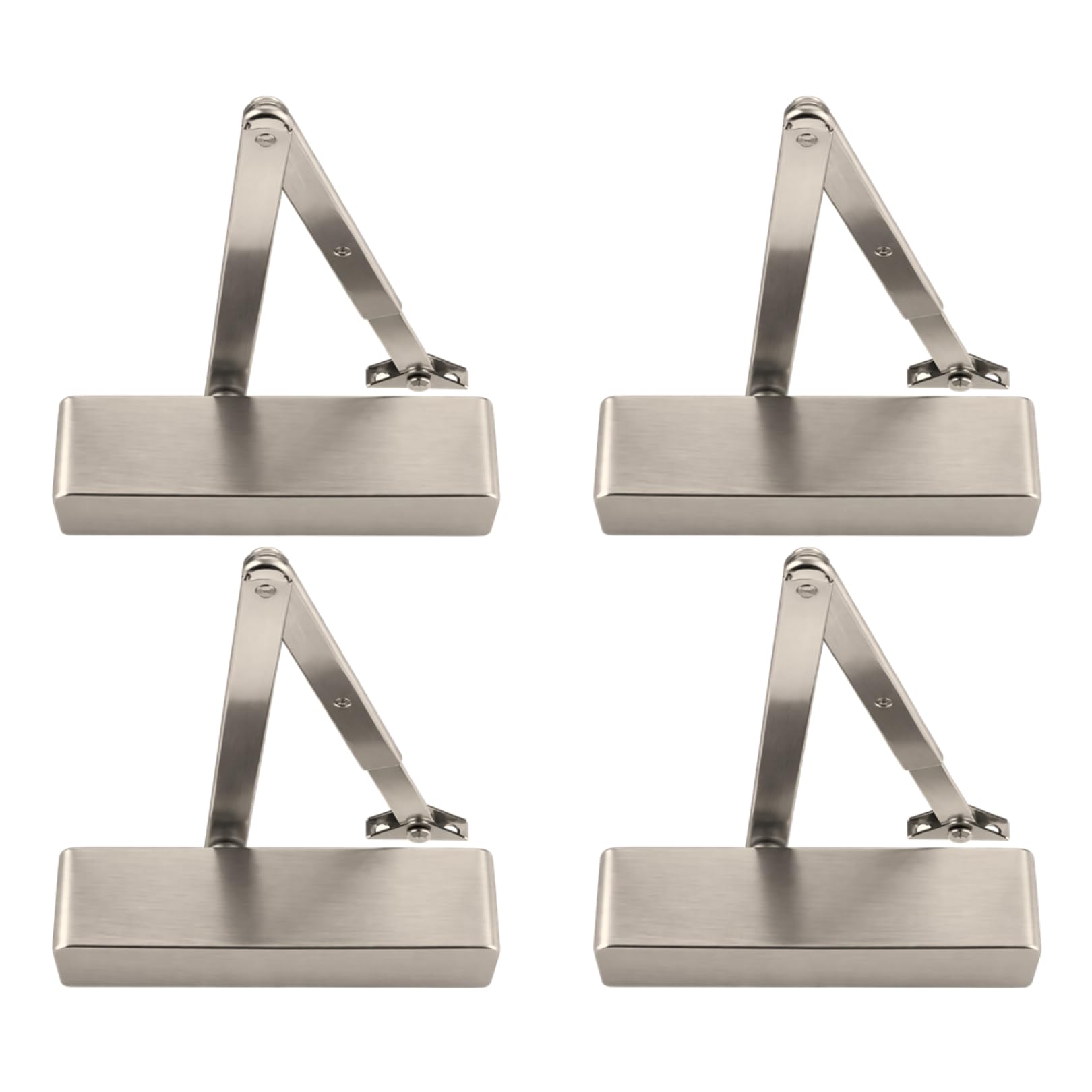Hunta Satin Nickel Handlezone® Size 2-4 Door Closer – 4 Pack | Bs En 1154 Certified | Certifire Approved | Ukca & Ce Marked | Fire Rated Door Closer | Hydraulic Adjustable | Up To 90Kg / 1100Mm | Ref 9024