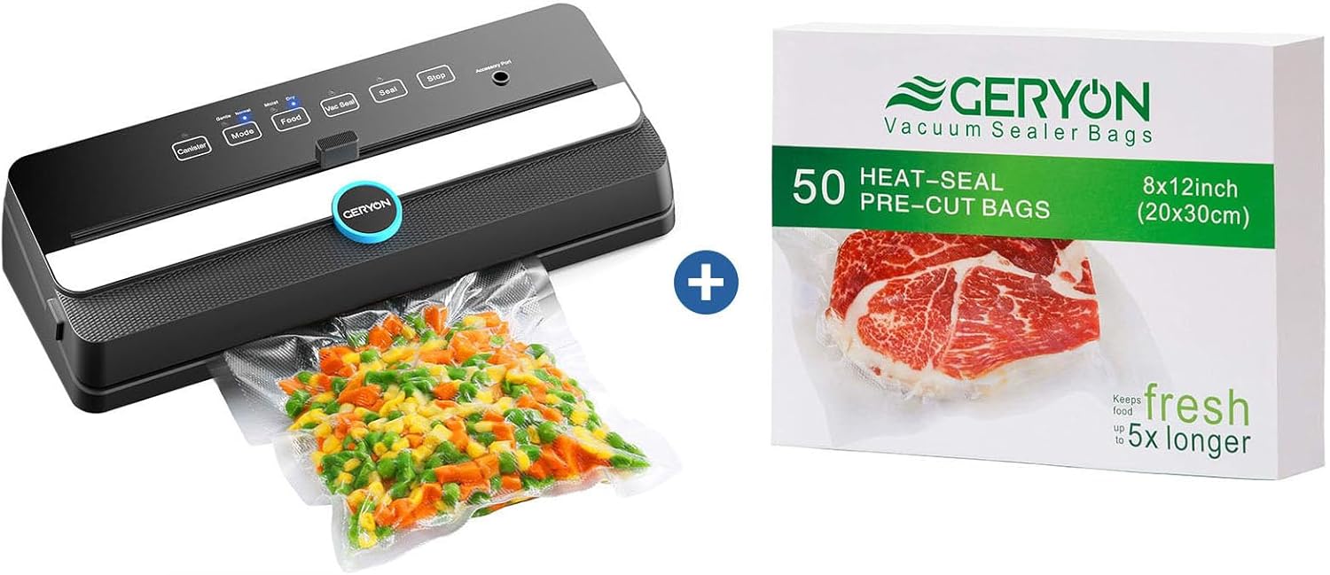 GERYON Vacuum Sealer Machine with Builtin Cutter and 50