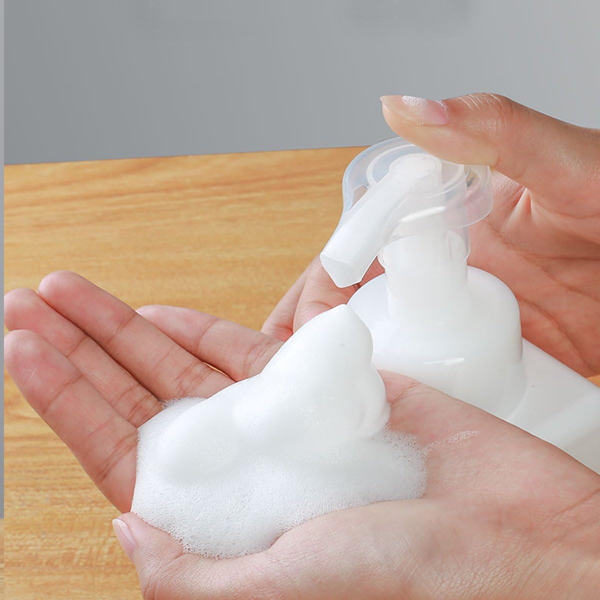 Foaming Soap Dispensers Pump-Bottles for Kitchen, Bathroom Countertop and Vanities 250 ml(8.5 oz) +450 ml (15.1oz) Pack of 2 (White)